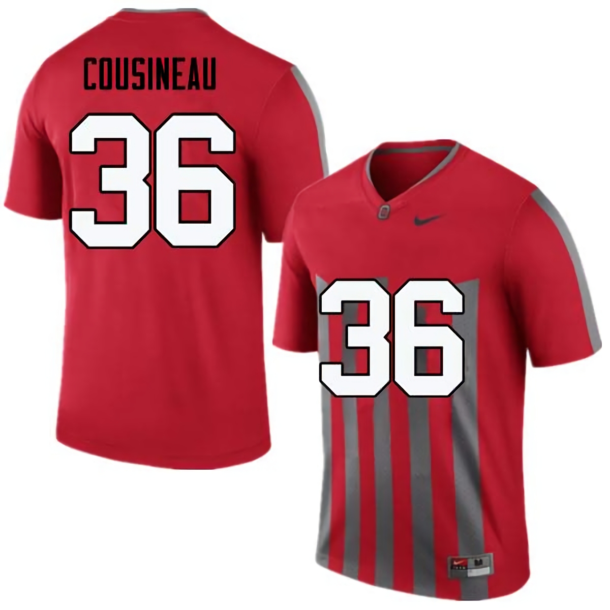 Tom Cousineau Ohio State Buckeyes Men's NCAA #36 Nike Throwback Red College Stitched Football Jersey VUF4756KZ